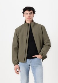 TOM TAILOR DENIM STAND UP COLLAR BLOUSON - Regnjakke / vandafvisende jakker - jungle soil green