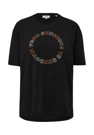 s.Oliver Print T-shirt - schwarz