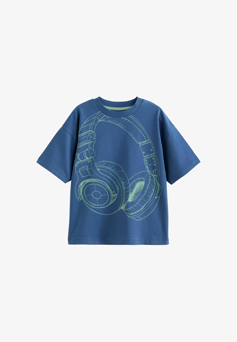 Next RELAXED FIT SHORT SLEEVE GRAPHIC STANDARD - T-shirt con stampa - blue headphones