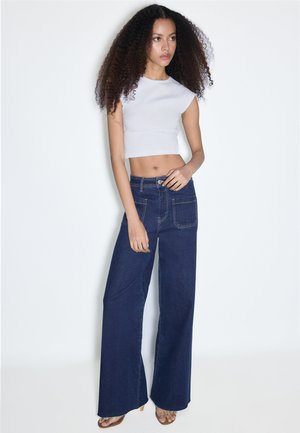 Stradivarius WITH POCKETS - Relaxed fit -farkut - dark blue