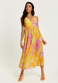 Liquorish PAISLEY PRINT STRAPPY - Day dress - yellow/pink