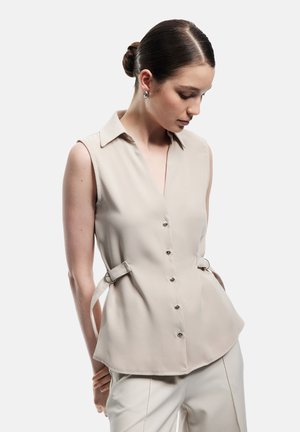 BELTED SLEEVELESS  - Linne - beige