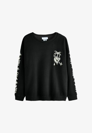 EMBROIDERED - Bluză de molton - black