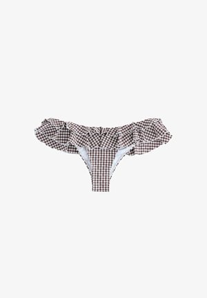 Next, REGULAR FIT - HIGH LEG FRILL BIKINI BOTTOMS . - Bikinibukser - chocolate brown gingham