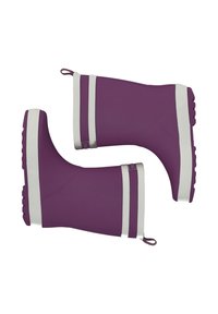 Violet kumpparit valkoisilla pohjilla ja raidoilla. Ominaisuuksina sileä pinta ja vetoketju helppoa pukeutumista varten.