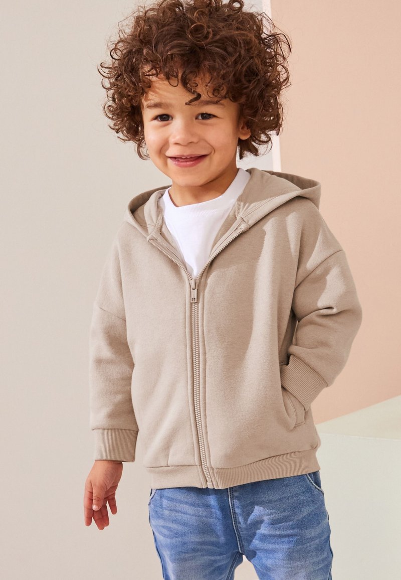 Next - ZIP THROUGH - Zip-up sweatshirt - stone brown, Enlarge