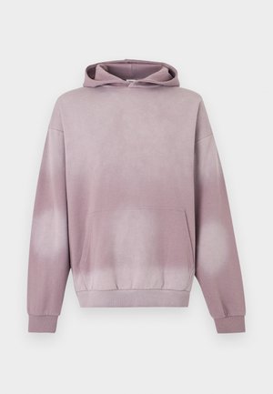 Ανοιχτό μωβ φούτερ με κουκούλα και λευκό βαθμιαίο ξεθώριασμα στα μανίκια και την περιοχή της τσέπης, με μπροστινή τσέπη καγκουρό και ριμπ μανσέτες.