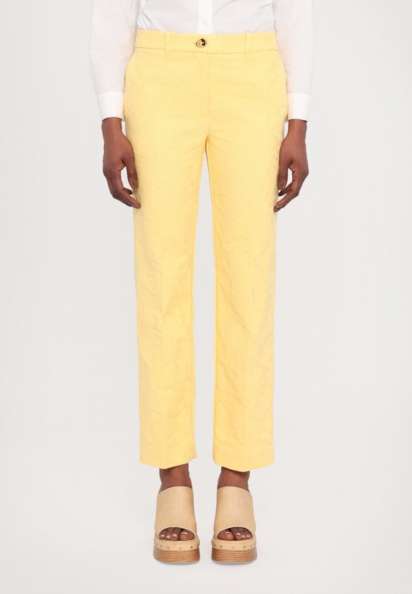 TEXTURED STRAIGHT TAILORED PANTS - Trousers - mimosa