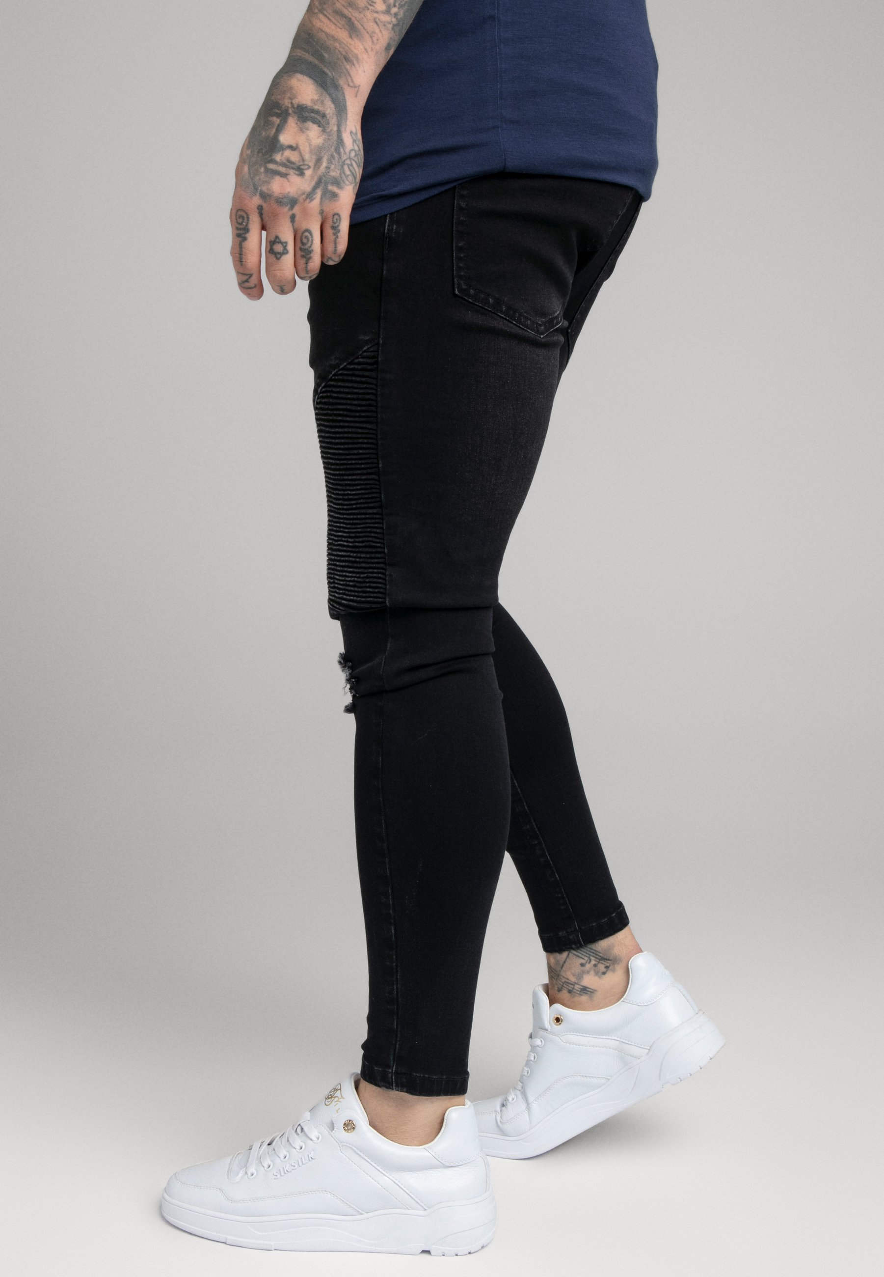 Men DISTRESSED BIKER - Jeans Skinny Fit Men DISTRESSED BIKER - Jeans Skinny Fit