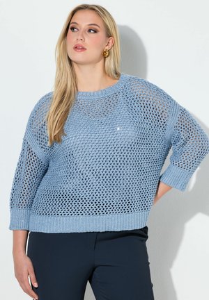 SEQUINED OPENWORK - Strickpullover - pale blue
