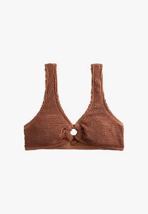Next, REGULAR FIT - CROP BIKINI TOP - Bikini-Top - tan brown crinkle