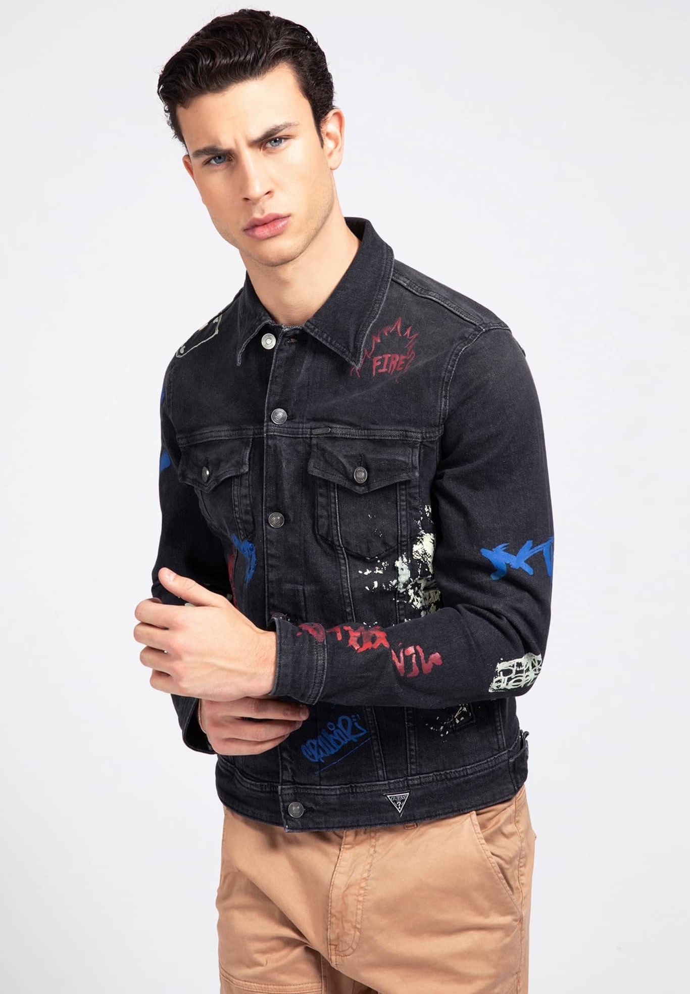 guess black denim jacket