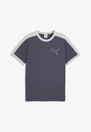 Puma, T7 LOVE OF THE CAT RINGER TEE - T-shirt imprimé - inky depths-créme de mint