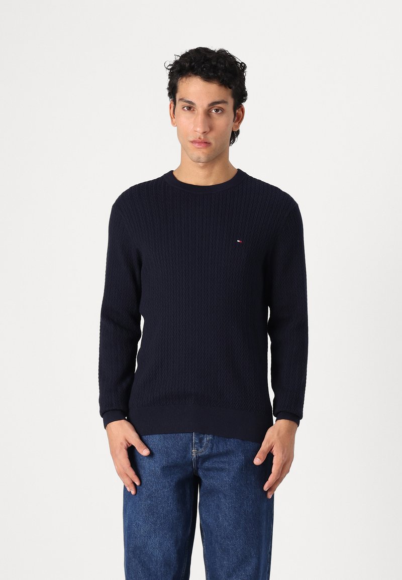 Tommy Hilfiger HERRINGBONE STRUCTURE - Jumper - desert sky