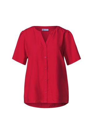 Street One, KURZARM BLUSE MIT SPLIT NECK UND KNÖPFEN - Blouse - salsa red