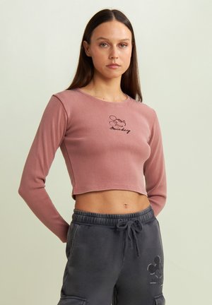CROPPED DA CON RICAMI DISNEY - Maglietta a manica lunga - brown