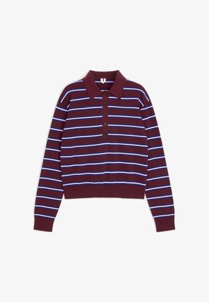 ARKET, ARKET KNITTED POLO SHIRT - Polo - dark red blue pink