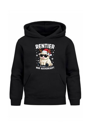 WEIHNACHTS SCHAF LUSTIG SPRUCH RENTIER WAR - Kapuzenpullover - schaf schwarz