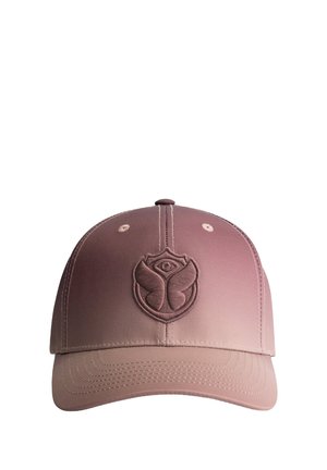 Pink cap with a smooth, gradient finish and an embossed logo on the front. Features stitched lines and ventilation holes on the sides.