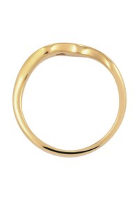 Goldring mit einem glatten, abgerundeten Design. Polierte Oberfläche mit einheitlichem Glanz und leichtem Schwung. Keine Verzierungen oder Muster.