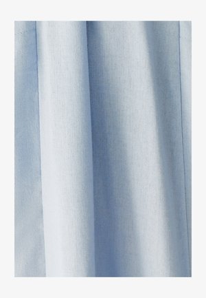 Hele sinine kangas sujuva tekstuuriga, mis omab tavapärast kudumise mustrit ja peeneid õmblusdetailide. Sobib riiete või kodutekstiilide jaoks.