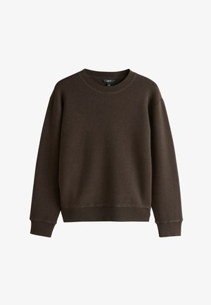 Next, REGULAR FIT - KNIT LOOK CREW LONG SLEEVE TOP - Jumper - chocolate brown