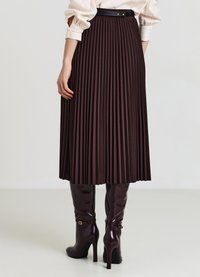 Calliope CON CINTURA - Faltenrock - marrone scuro