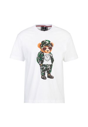 T-Shirt print - white military green