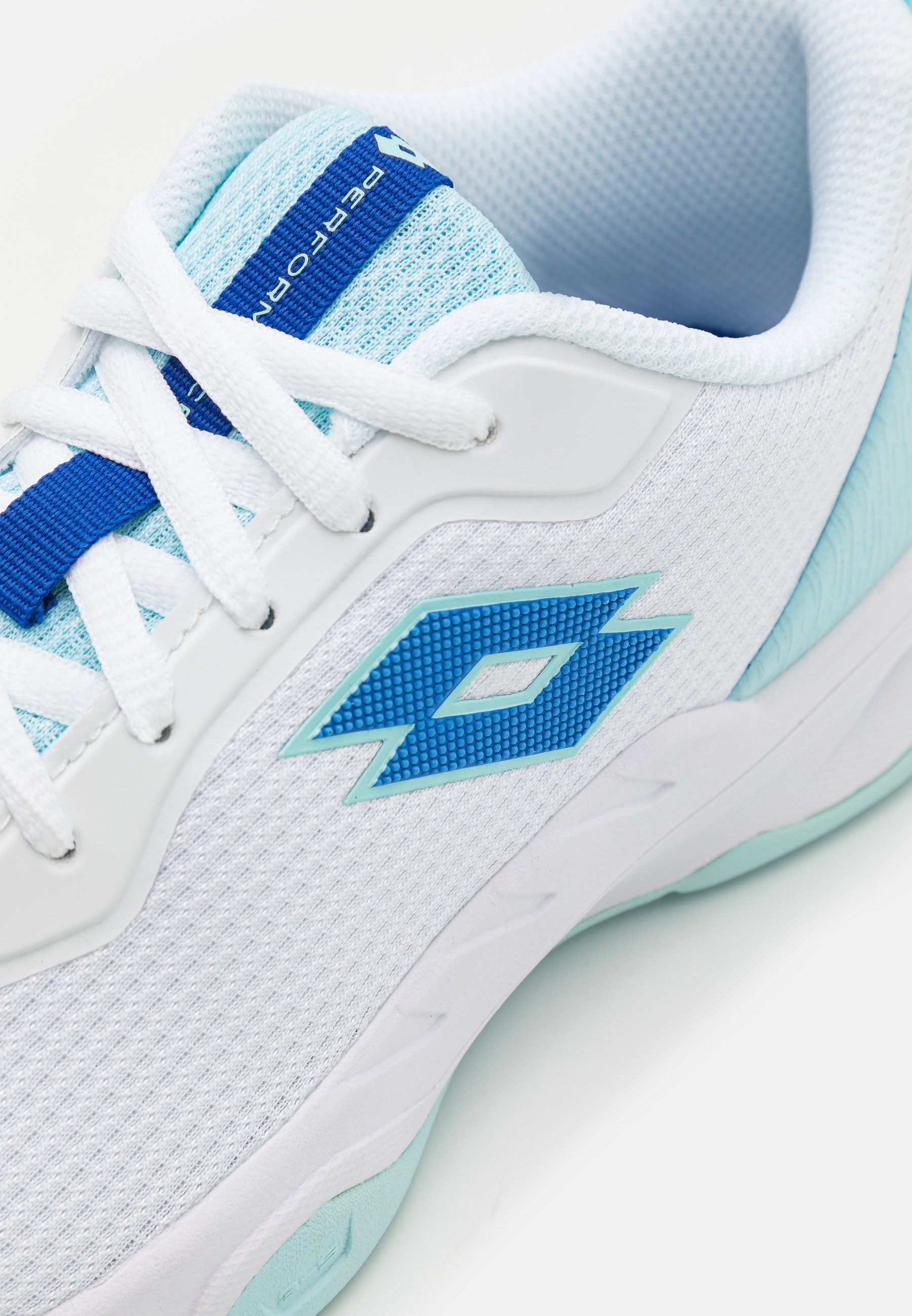 Lotto MIRAGE 600 ALR - Tennisschoenen voor alle ondergronden - all  white/pacific blue/wit - Zalando.be