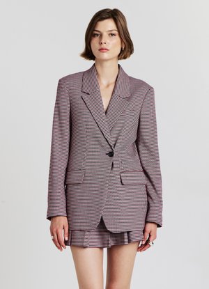 Calliope MONOPETTO PIED DE POULE - Blazer - var rosso scuro