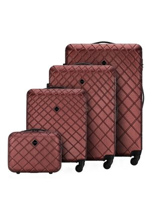 LUGGAGE SET WITH WASH BAG FROM ABS - Luggage set - burgund
