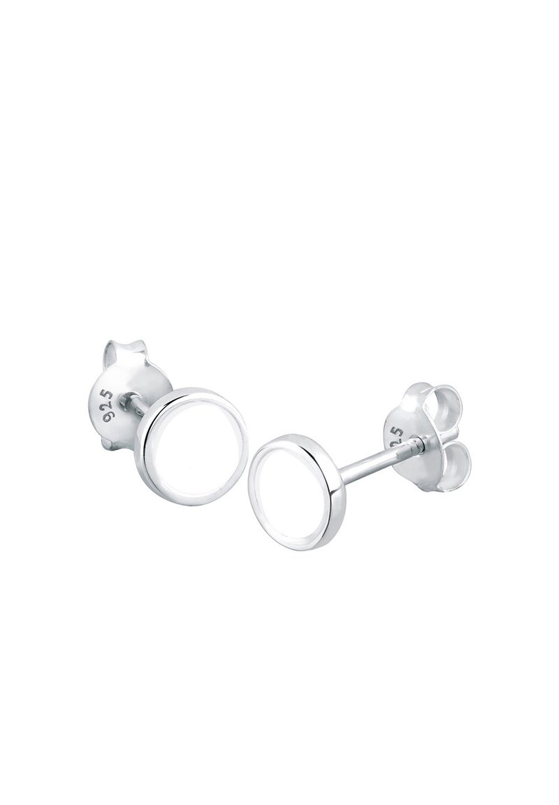 Orecchini A Perno Elli In Argento 925 Placcato Oro Con Zirconia Nera, Donna, Regalo