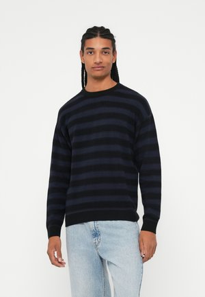 JORGREENE KNIT STRUCTURE CREW NECK - Pullover - black/sky captain