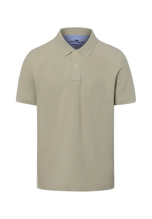 Beiges Poloshirt mit kurzen Ärmeln, Zwei-Knopf-Leiste und kleinem gesticktem Logo auf der linken Brust, aus hochwertiger Baumwolle.