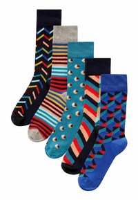 Next - 5 PACK REGULAR FIT - Socken - red blue geo Thumbnail-Bild 1