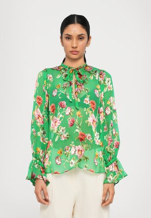 MORANNE TIE NECK RUFFLE SLEEVE - Pusero - green