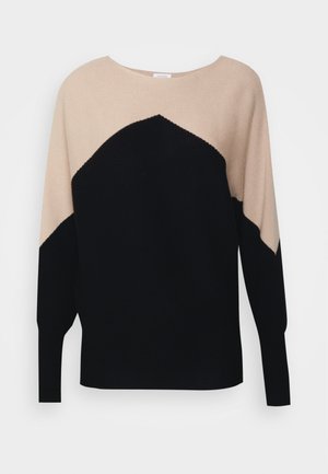 LS PULLOVER RUN - Jumper - sand/schwarz