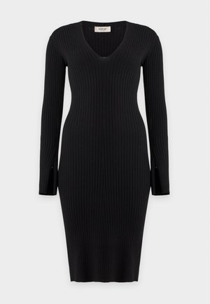 Replay, ESSENTIAL V NECK DRESS - Gebreide jurk - black