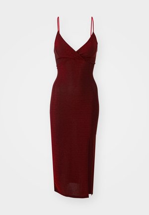 WAL G. EXCLUSIVE NYE GLITTER  ARGENTINE MIDI - Cocktailkjole - wine