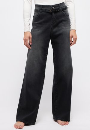 LIZ MIT GÜRTEL - Flared Jeans - anthrazit