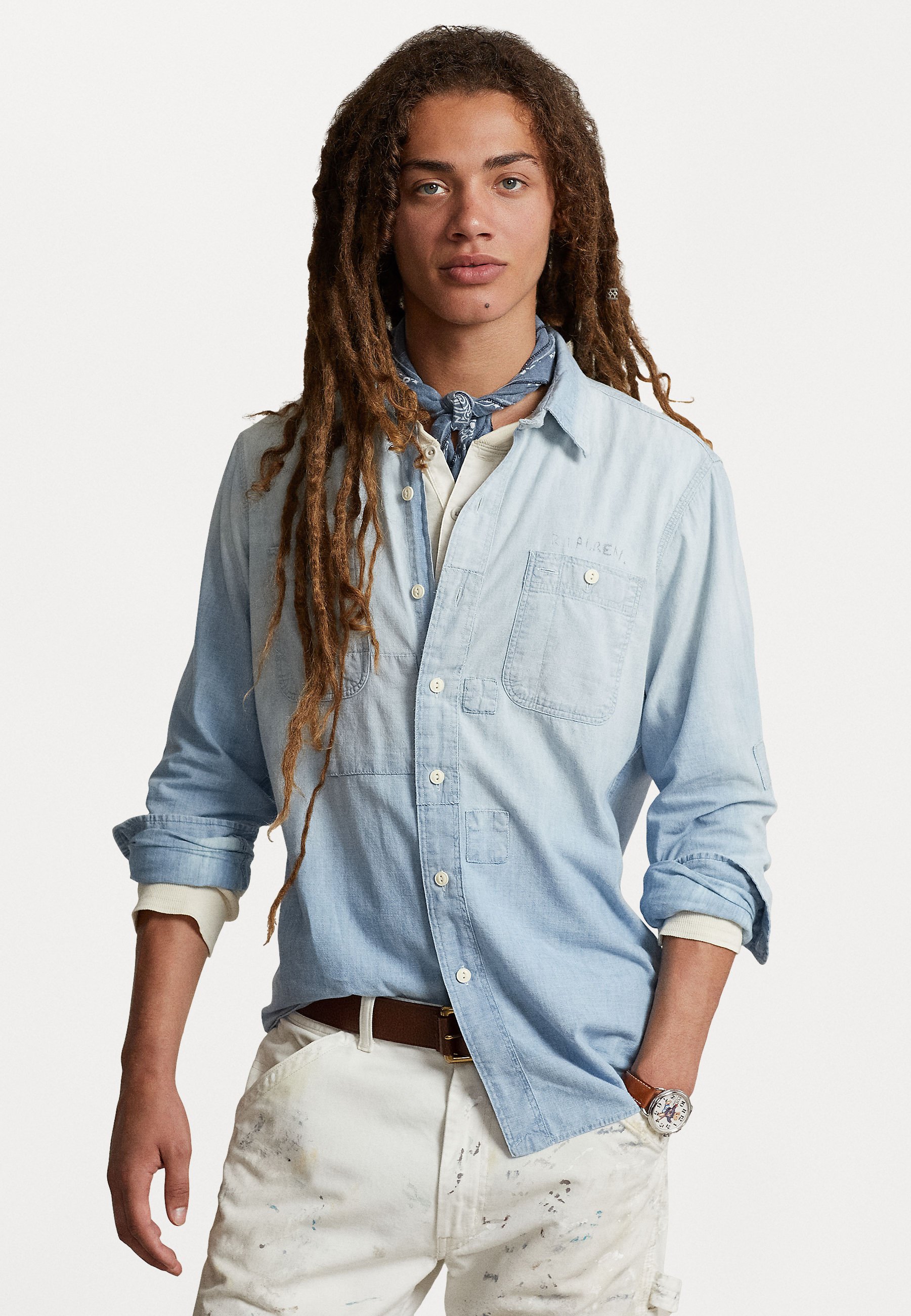Workshirt Ralph Lauren Indigo Shirt RRL Connor Print Workshirt