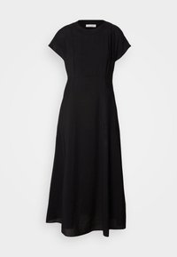 DRESS  FEMININE SHAPE  ROUND NECKLINE  MIDI LENGTH CUTLINES - Dnevna obleka - black