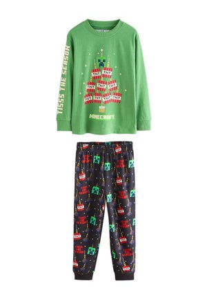 Next REGULAR FIT - SINGLE CHRISTMAS LICENSE SET - Pyjama - green black minecraft