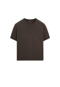Massimo Dutti SHORT-SLEEVE  - Basic T-shirt - mottled dark brown