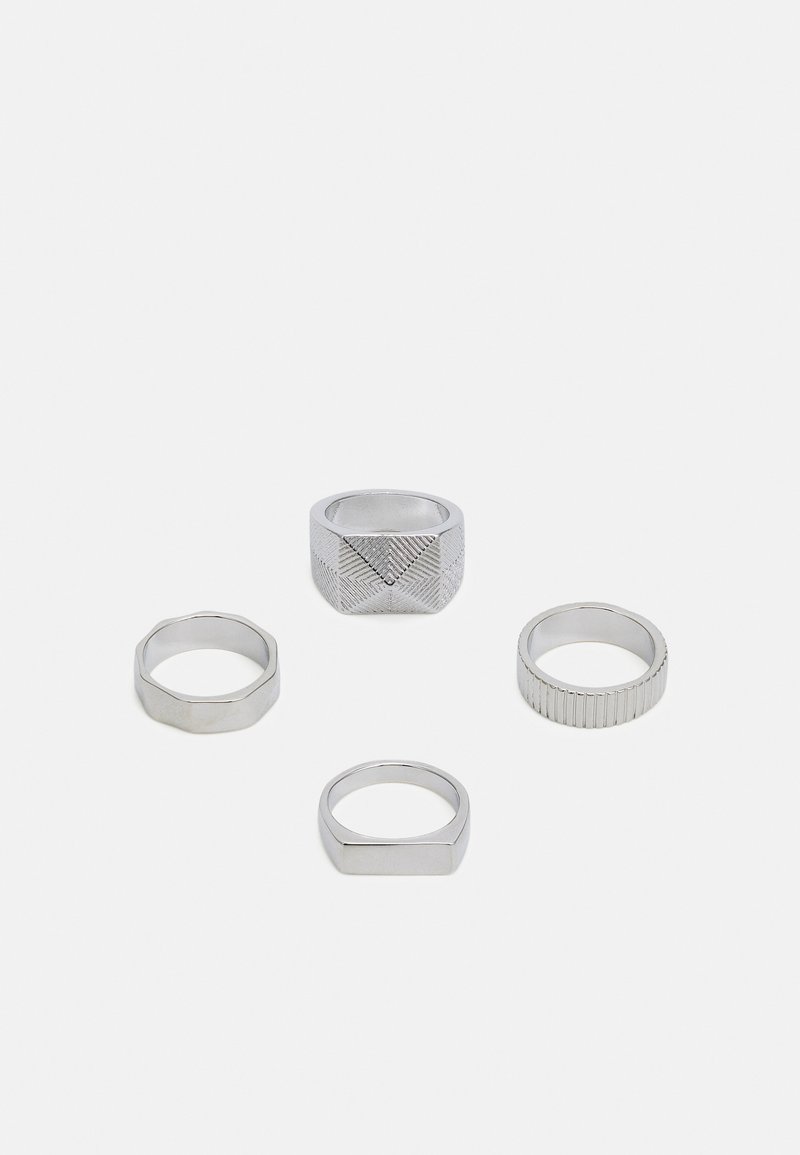Jack & Jones JACSILVER 4 PACK UNISEX - Δαχτυλίδι - silver-coloured