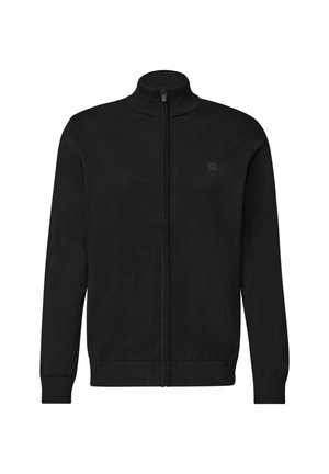 Street One MEN, STRICKJACKE MIT STEHKRAGEN UND ZIPPER - Strickjacke - black