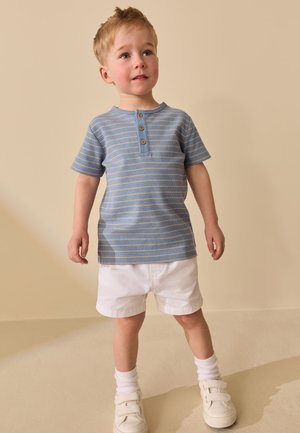 Next, SHORT SLEEVE HENLEY NECK-REGULAR FIT - T-Shirt basic - blue yellow stripe