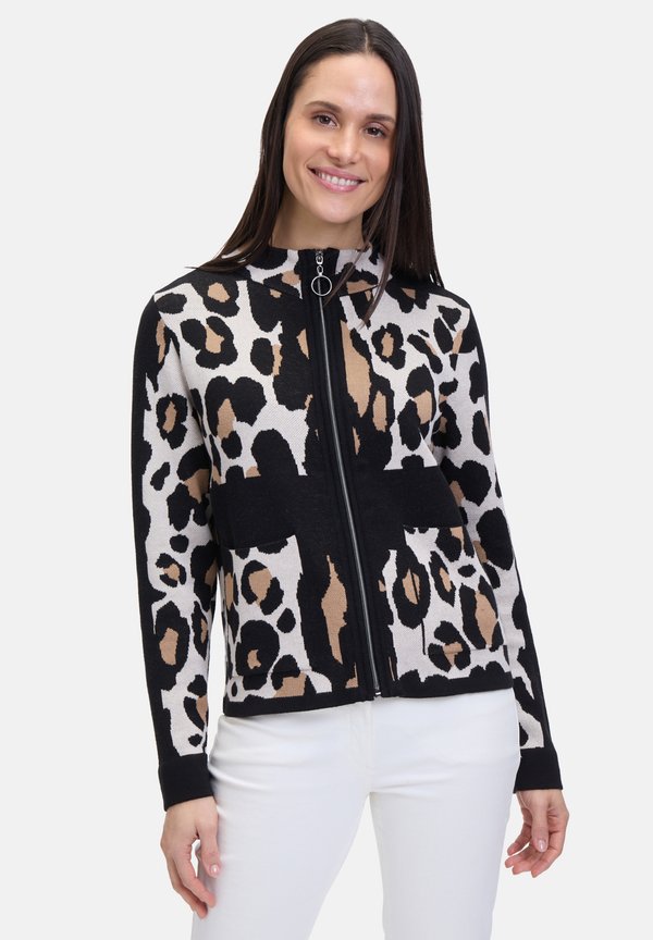 FEIN MIT JACQUARD - Strickjacke