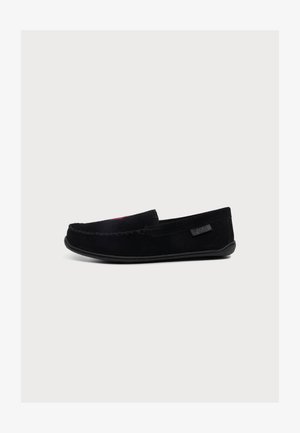 Polo Ralph Lauren, BRENAN SUEDE SLIPPER - Lahtised kingad - black/wine pp