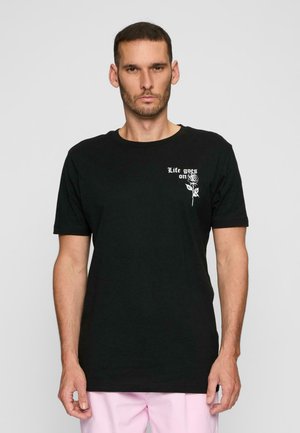 LIFE GOES ON - Print T-shirt - black